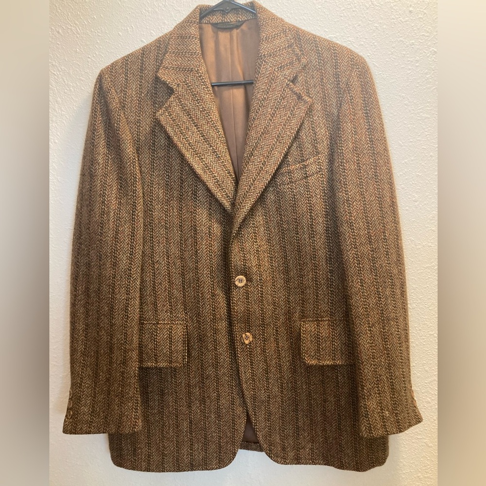 Vintage ‘60s Harris Tweed Scotland Blazer Mens Mod